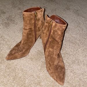 STEVEN Tan Suede Heeled Booties - Sz 8